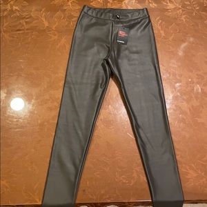 Leather leggings grey